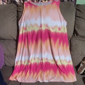 Vibrant Pink and Yellow Women's Dress Size XL